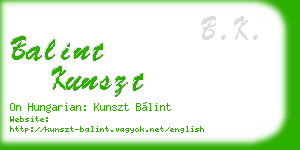 balint kunszt business card